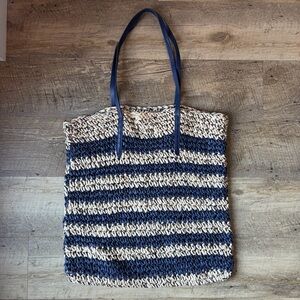 GAP Woven Metallic Soft Straw Tote